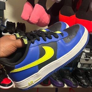Nike Kids Blue and Yellow Sneakers